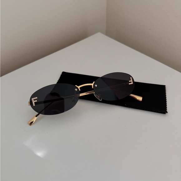 Fendi Embellished FF Oval Sunglasses - Picture 4 of 4